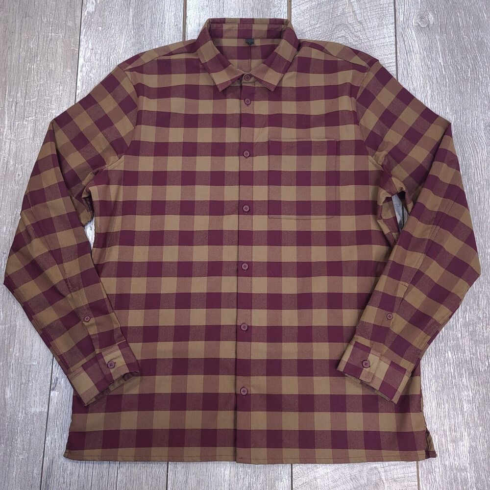 Lululemon Mens Mason Peak Shirt Size XL Slim Fit Button Up Flannel Long Sleeve